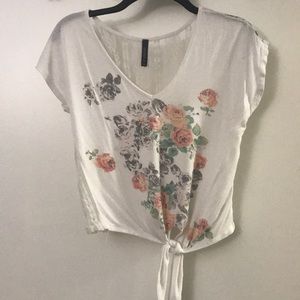 White shirt with floral design